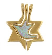 Gold Filled Star of David Dove Pendant